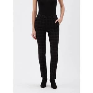 NEW UP! cardiff full length slim pant in black/grey cardiff plaid